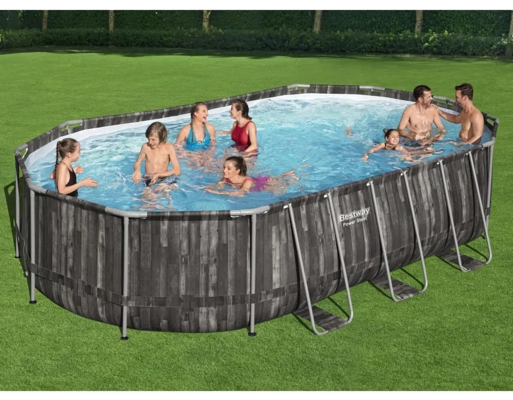 Set Piscina Ovale Power Steel 488x305x107 Cm /