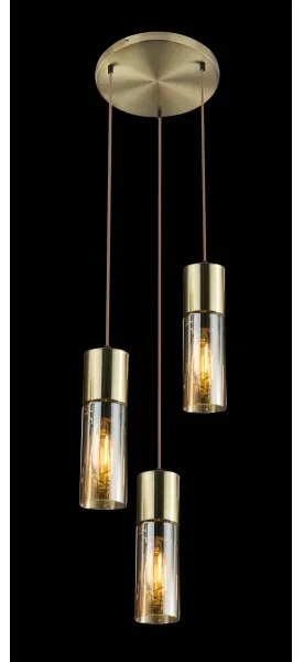 Globo 21000-3HM - Lampadario a sospensione con filo ANNIKA 3xE27/25W/230V diametro 30 cm ottone