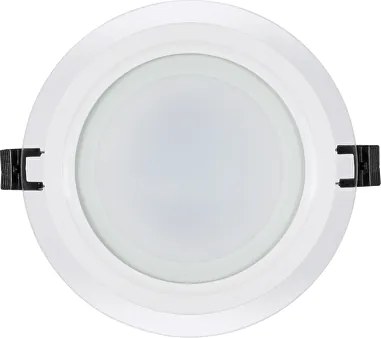 Pannello LED Rotondo da incasso 12W Foro Ø120mm IP44 in Vetro Colore Bianco Naturale 4.200K