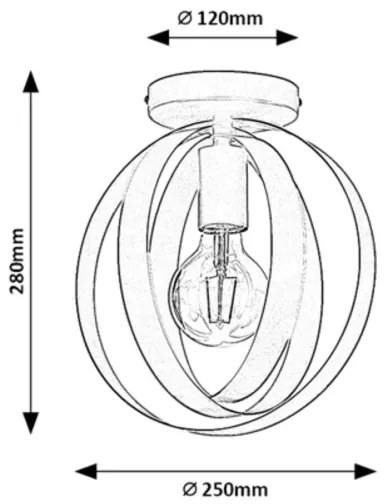 Rabalux 5359 - Plafoniera CORTADO 1xE27/40W/230V