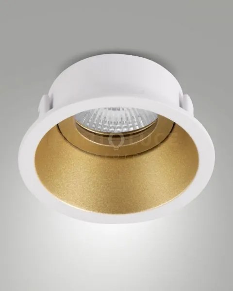 Toodle faretto attacco gu10 tondo oro orientabile d.9,3cm