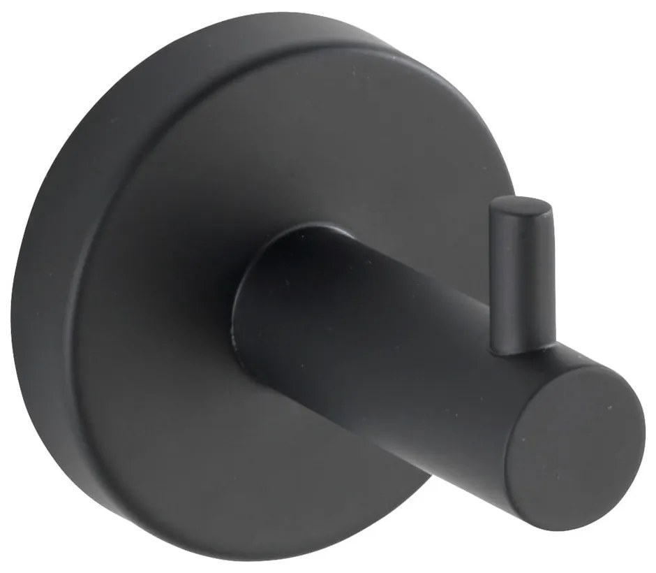 Gancio a parete in acciaio inox nero opaco Bosio - Wenko
