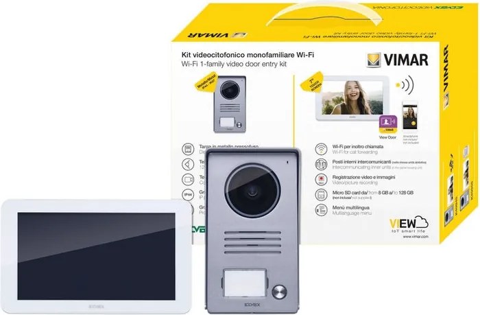 Videocitofono WiFi connesso ELVOX VIMAR K40955 2 fili TFT LCD 7"  touchscreen, 6 suonerie