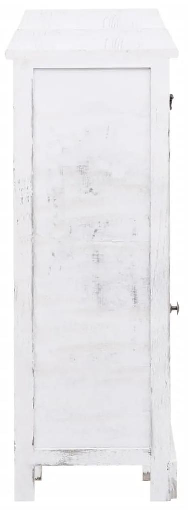 Credenza con 10 cassetti bianca 113x30x79 cm in legno