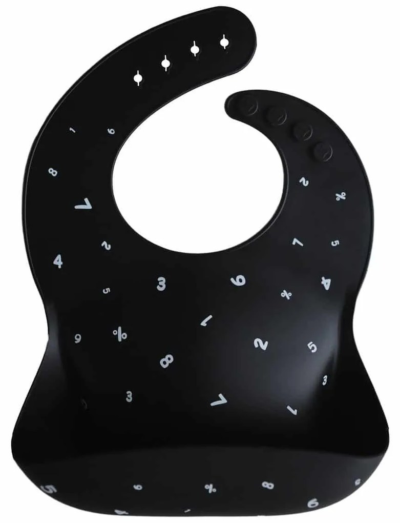 Bavaglino in silicone Mushie - Black numbers