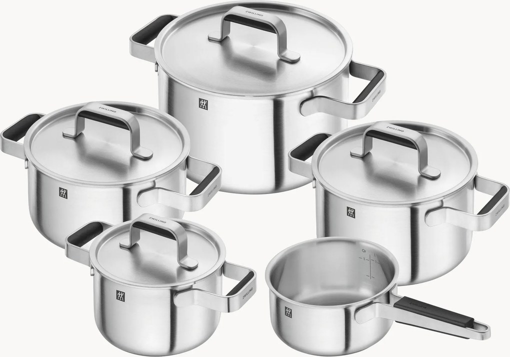 Batteria di pentole in acciaio inossidabile Pure, set da 5