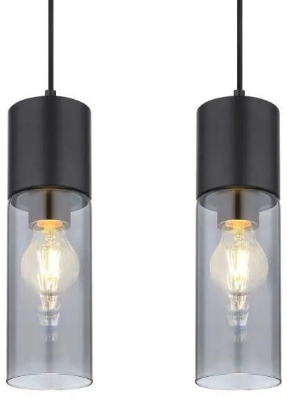 Globo 21000-4HB - Lampadario a sospensione con filo ANNIKA 4xE27/25W/230V nero