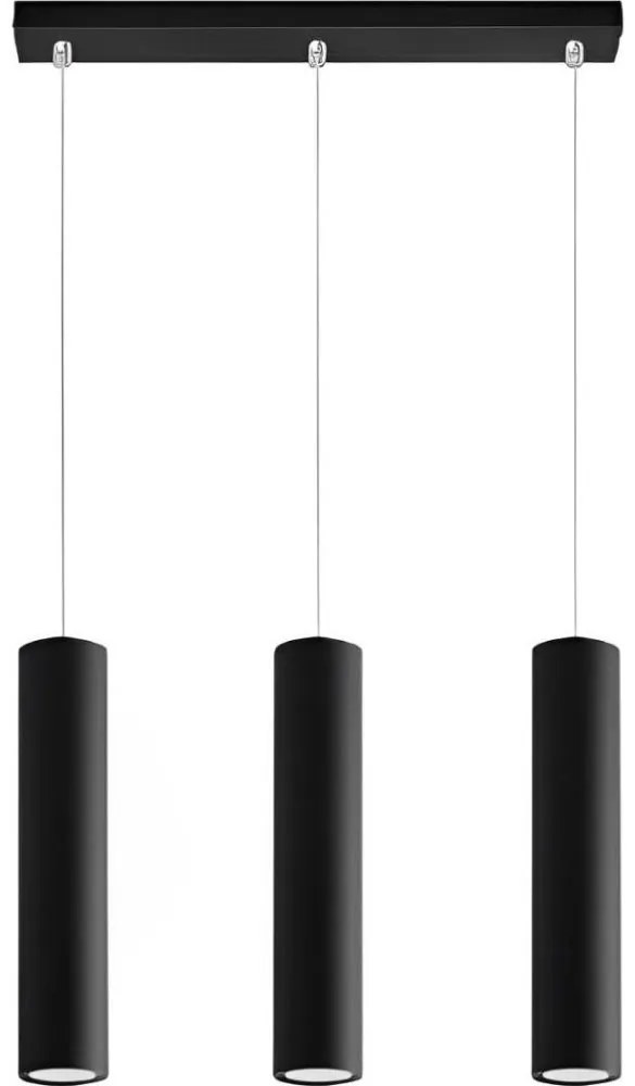 Lampadario a sospensione con filo KARADON 3xGU10/30W/230V nero