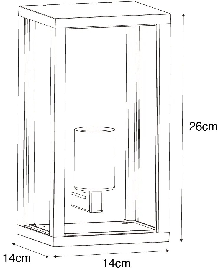 Lampada da parete per esterni nera con vetro fumé 26 cm IP44 - Charlois