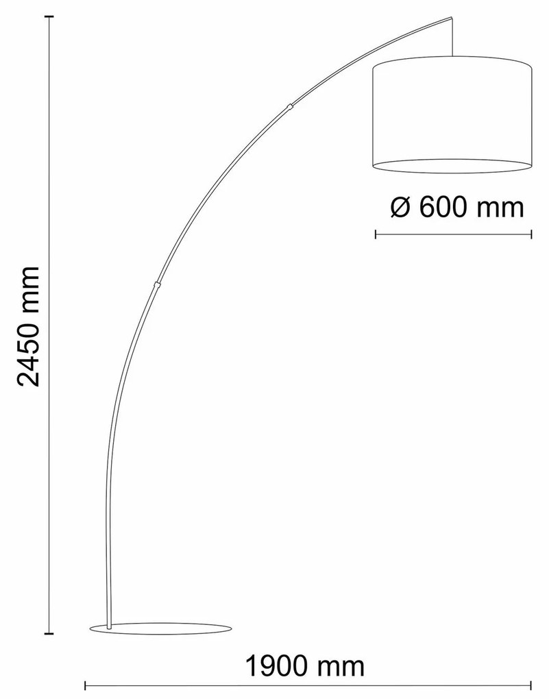 TK Lighting Piantana Moby Gray con paralume in tessuto