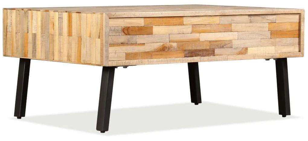 Tavolino da caffè in legno di teak rigenerato 90x65x40 cm