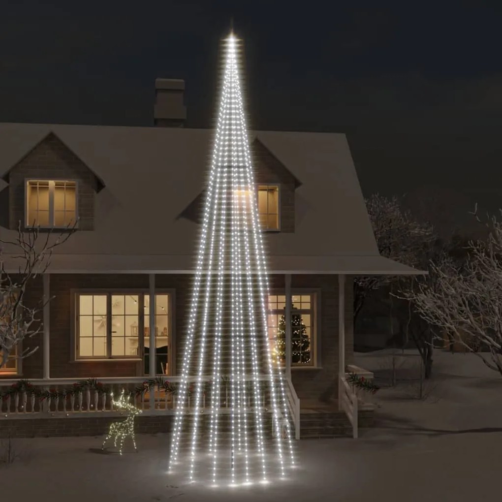 Albero di Natale Pennone con LED di diverse intensità e altezze, Freddo / 800 cm / 1134