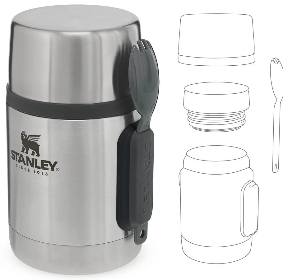 Borraccia termica argentata in acciaio inox 530 ml Adventure – Stanley
