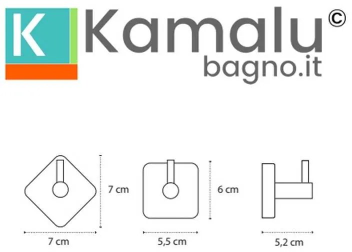 Kamalu - appendino bagno design quadrato in acciaio inox satinato | clode-s