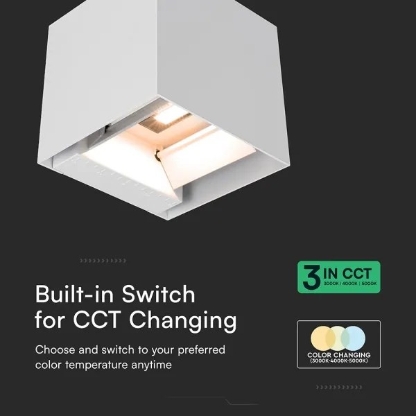 Lampada da parete solare a LED con sensore, 9W/5V, IP65, 2600 mAh, bianca