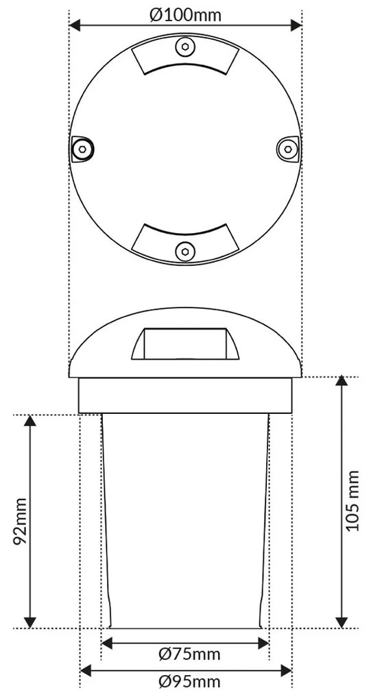 Faretto Calpestabile GU10 Bidirezionale - Doppio pressacavo