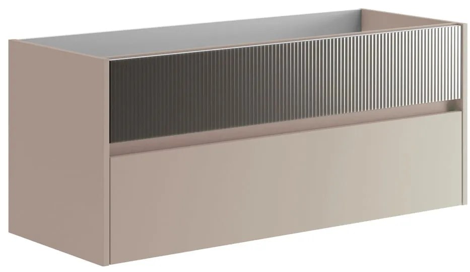 Mobile da bagno sospeso sotto lavabo L 119.5 x H 50 x P 45.5 cm grigio opaco, 2 cassetti Niwa