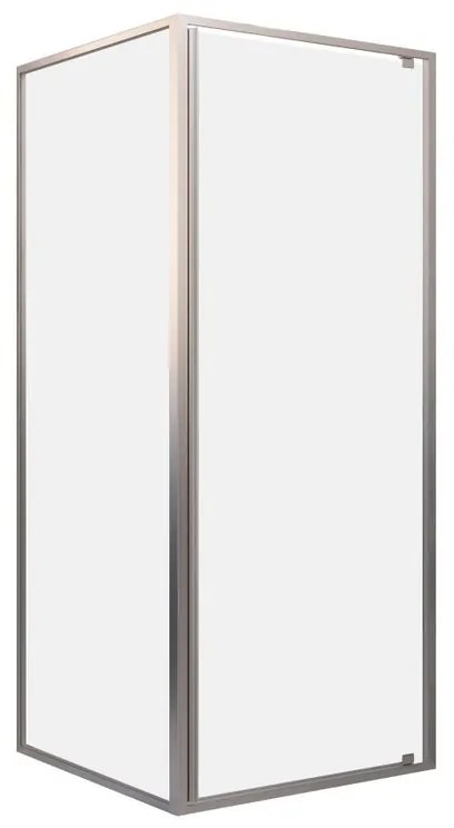 Porta doccia L 79 x H 200 cm in vetro profilo argento