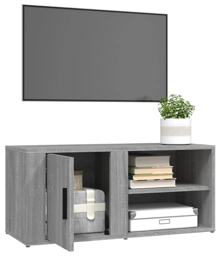 Mobile porta tv grigio sonoma 80x31,5x36 cm legno multistrato