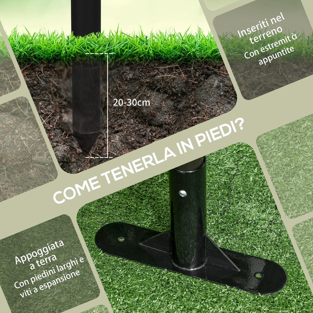 Recinzione Divisorio da Giardino 93x22x150 cm Modulabile Autoportante in Acciaio Marrone...