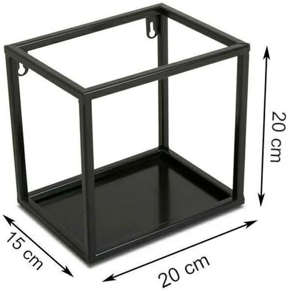 Mensola a muro 20x20 cm nera