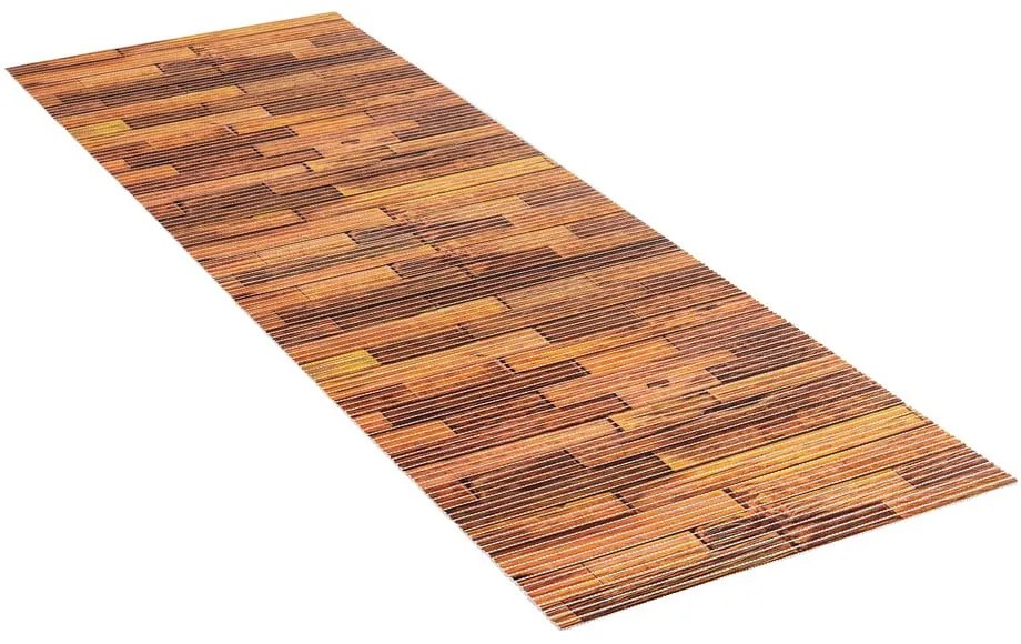 Tappetino da bagno in plastica marrone 65x200 cm Lambris - Wenko