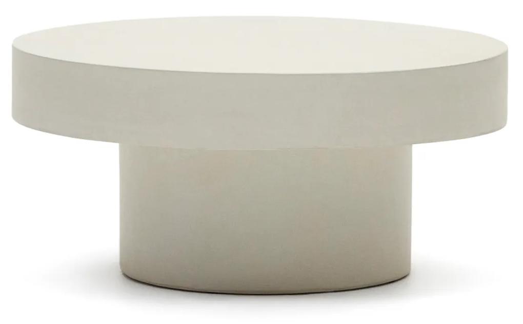 Kave Home - Tavolino rotondo Aiguablava in cemento bianco Ø 66 cm