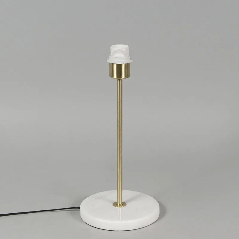 Lampada da tavolo retrò in ottone con paralume plissé bianco 25 cm - Kaso