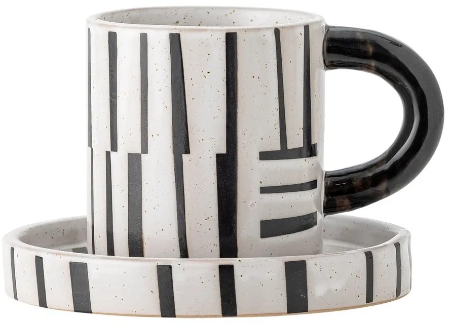 Tazzina bianca e nera in gres 300 ml Frankie – Bloomingville