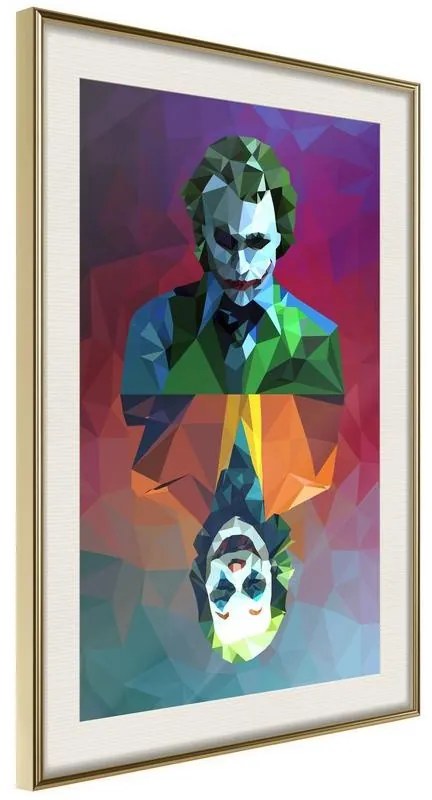 Poster  Two Faces of a Villain  Cornice Quadri Cornice d'oro con passe-partout, Larghezza x Altezza Home decor 30x45