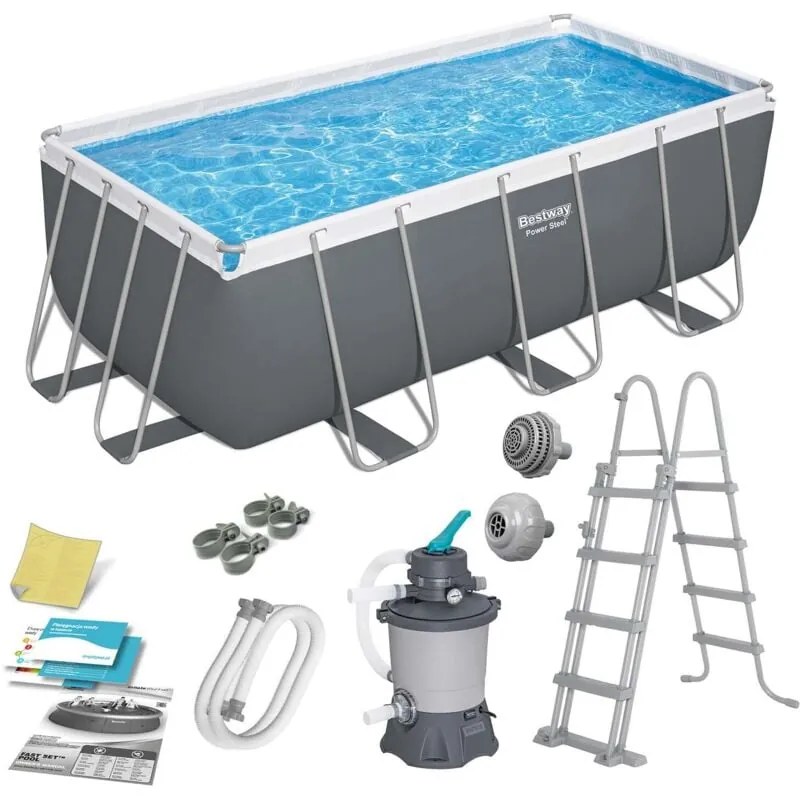 Piscina da giardino con struttura 412 x 201 x 122 cm 10 in 1 BESTWAY 56457N