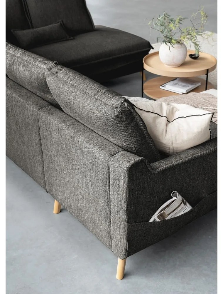 Divano letto angolare grigio scuro (angolo destro a forma di U) Charming Charlie - Miuform