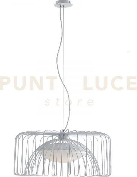 Lampadario a sospensione led cougar in metallo bianca 24w 2740lm 40...