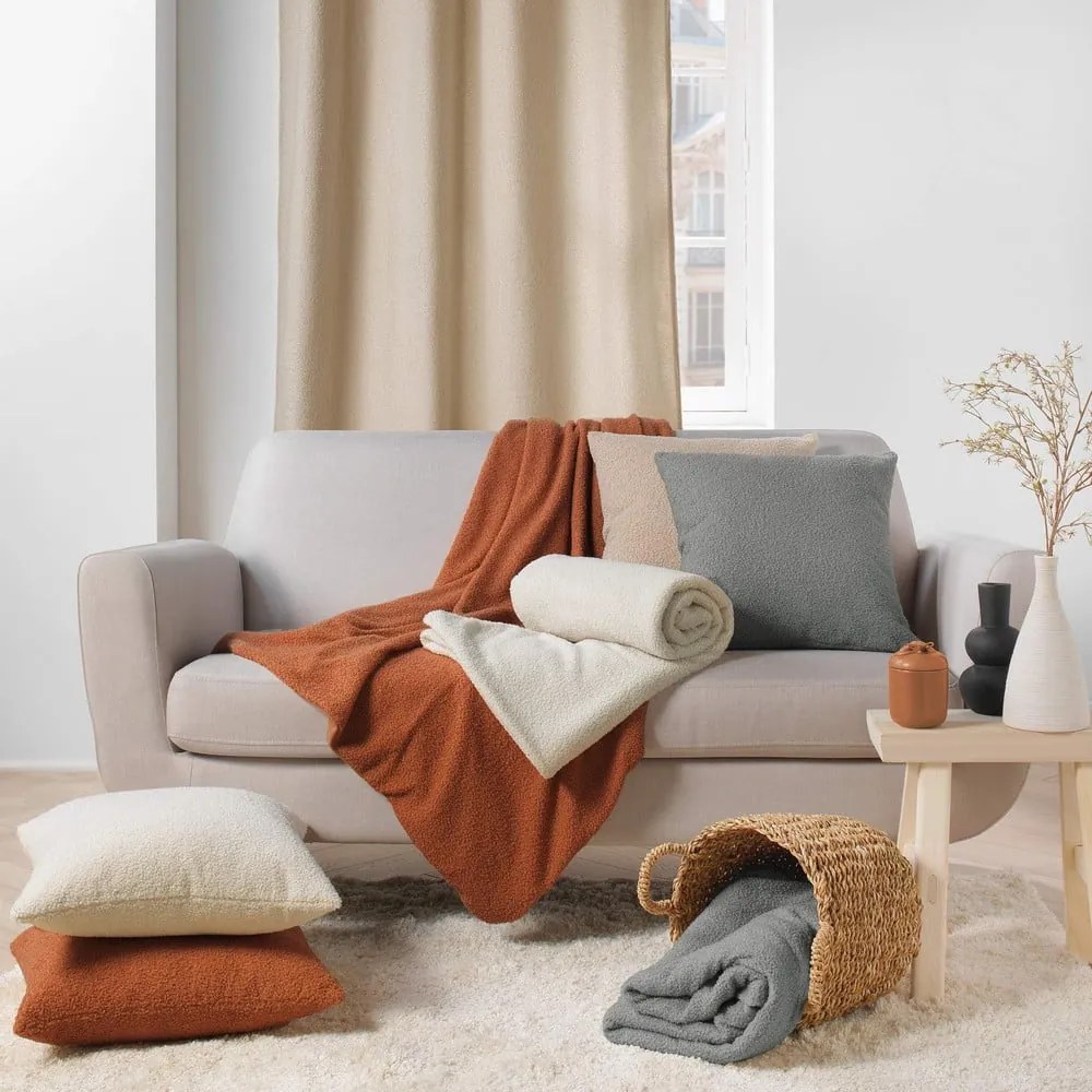 Coperta grigia in vello 180x220 cm Curly Wooly – douceur d'intérieur