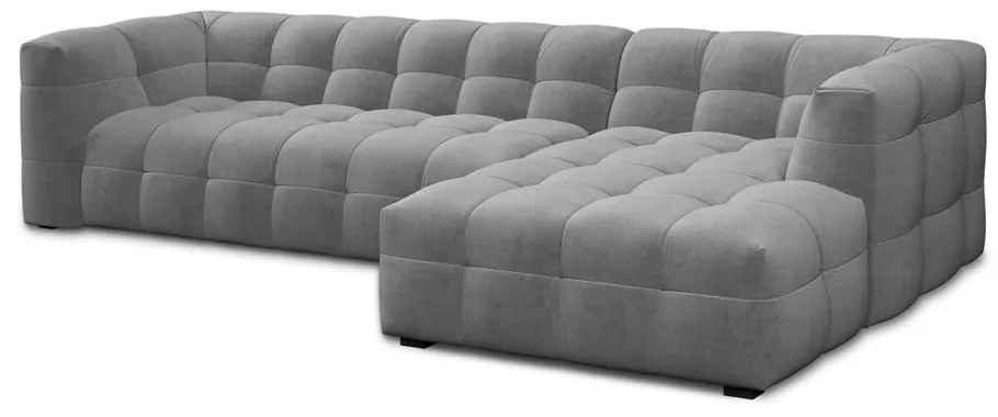 Divano angolare in velluto grigio, angolo destro Vesta - Windsor & Co Sofas