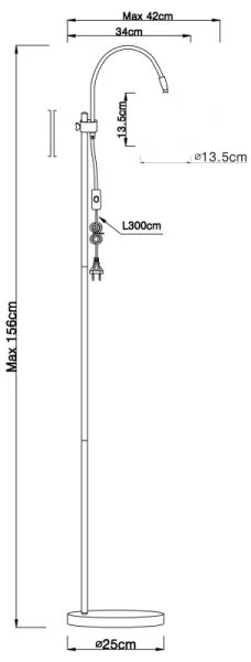 GLOBO 24857S - Lampada da terra ARCHIBALD 1xE14/40W/230V