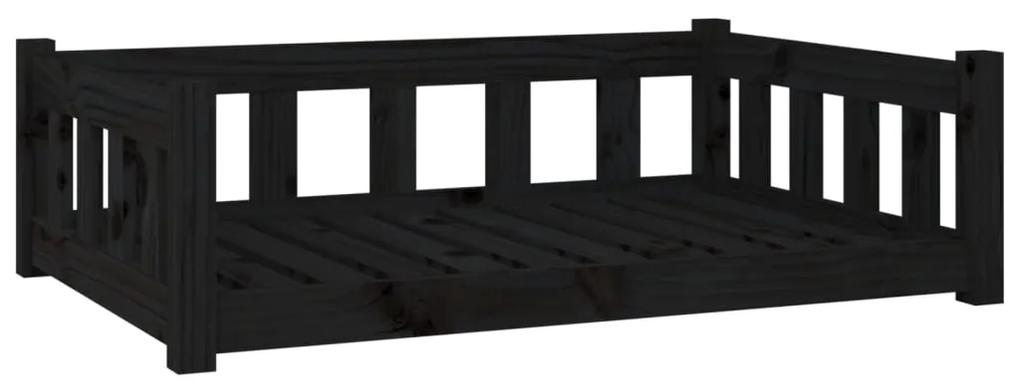 Cuccia per cani nera 95,5x65,5x28 cm in legno massello di pino