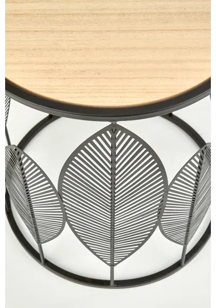 SET 2x Tavolino FOLLA diametro 33/40 cm nero