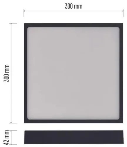 Plafoniera LED LED/28,5W/230V 3000/3500/4000K 30x30 cm nera