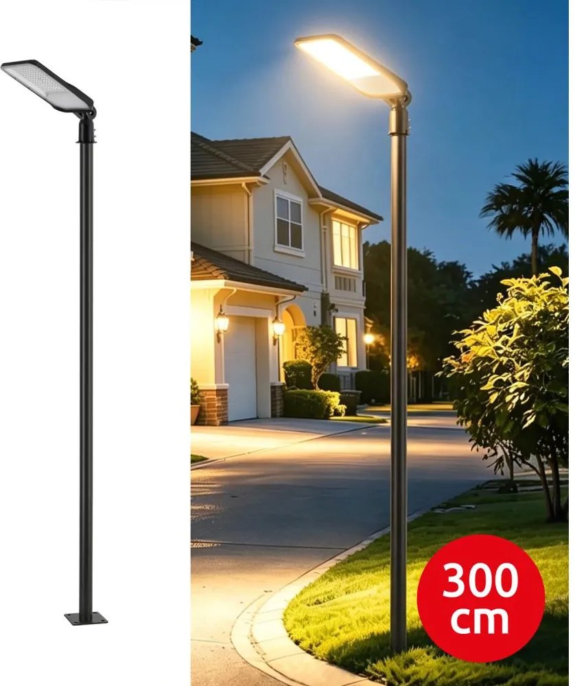 Brilagi-LED Lampione da esterno con palo e kl. 3 m URBANLIGHT LED/100W/230V nero IP65