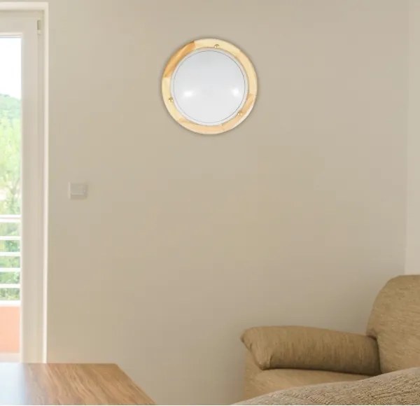 Brilagi - Plafoniera ORBIS 1xE27/60W/230V Ø 30 cm in pino