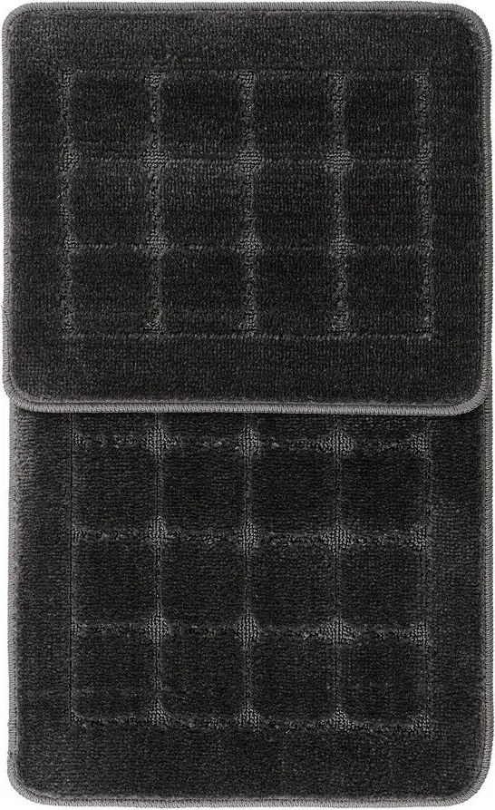 Set di tappetini per il bagno color antracite 2 pz 50x80 cm Kareli – Foutastic