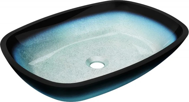 Mexen Araks lavandino da appoggio in vetro 54 x 39 cm, blu - 24155447