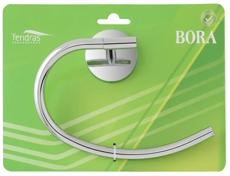Porta asciugamani da parete ad anello in acciaio cromato Bora