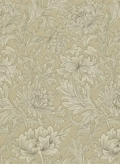 Morris & Co Carta da parati Chrysanthemum Toile - Ivory/ Gold