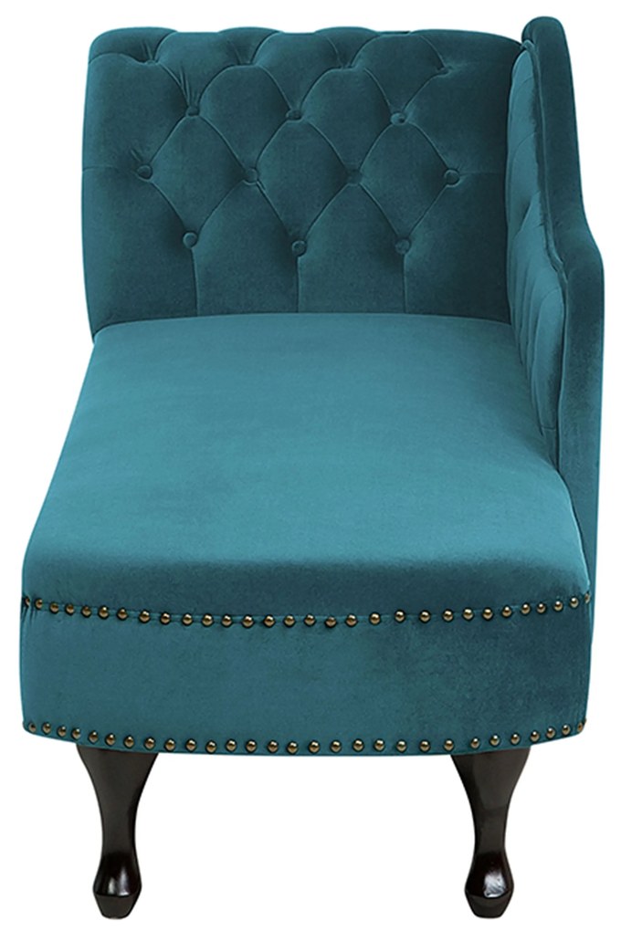 Chaise longue sinistra in velluto verde acqua NIMES Beliani