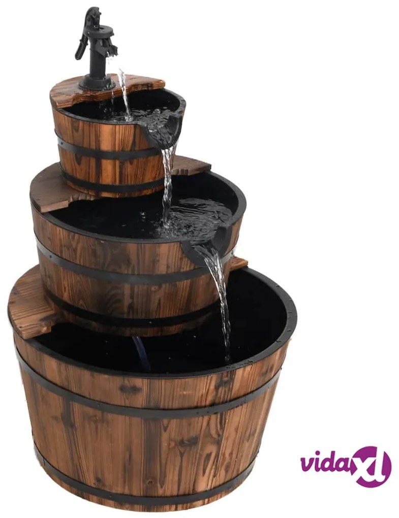 vidaXL Fontana d'Acqua con Pompa 60x60x94 cm Legno Massello di Abete