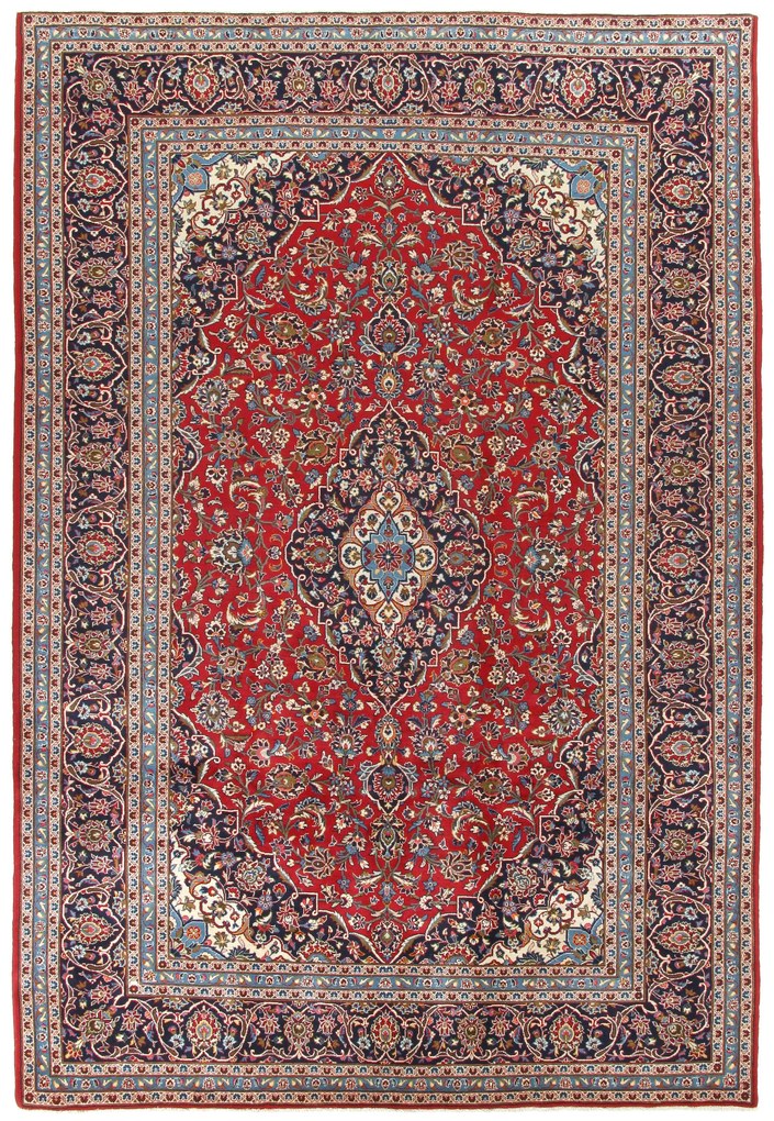 Kashan Tappeto 240x360 (Iran) Annodato A Mano