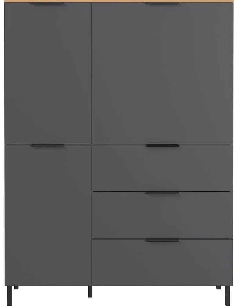 Cassettiera alta grigia in rovere 109x146 cm California - Germania