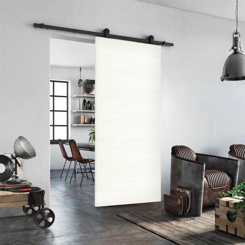 Porta scorrevole Kent in mdf bianco, L 93 x H 212 cm, con binario Industrial Reversibile